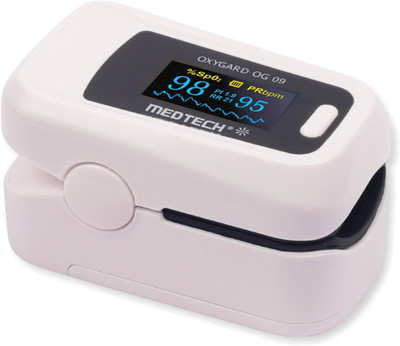 Medtech OG09 Pulse Oximeter SPO2 Blood Oxygen Saturation Heart Rate Monitor OLED Display Pulse Oximeter(White, Black)