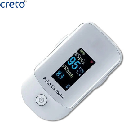 CRETO Fingertip Portable Digital Pulse Oximeter Pulse Oximeter(White)