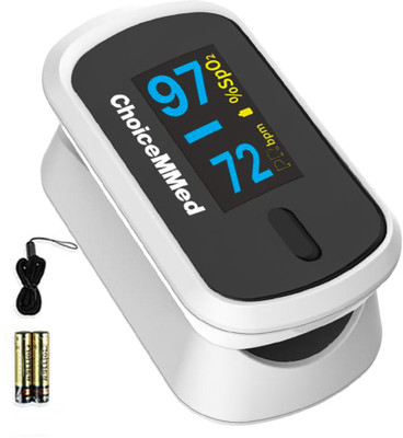 ChoiceMMed Fingertip Oxygen Saturation Dual Light Sensor For Pulse Rate, SPo2 High Accuracy Pulse Oximeter(White)