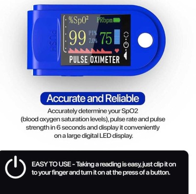 kiaan enterprises Portable Digital Fingertip Oximeter Oxygen Saturation Heart Rate Monitor Pulse Oximeter(Blue)