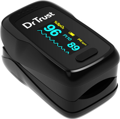 Dr Trust USA Vital Fingertip Audio Visual Alarm Blood Oxygen Saturation & SPO2 Digital Pulse Oximeter(Black)