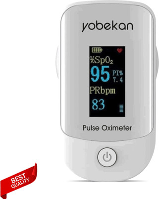 CRETO Oxygen Saturation Monitor, Heart Rate and SpO2 Level Oxygen Meter LED Display Pulse Oximeter(White)
