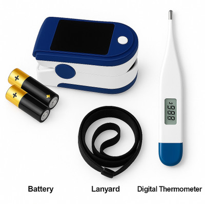 Aman Med PULSE OXIMETER WITH DIGITAL THERMOMETER HEALTH CARE APPLIANCE COMBO Pulse Oximeter(White)