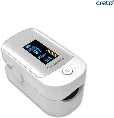 CRETO Oxygen Saturation Monitor, Heart Rate and SpO2 Level Oxygen Meter LED Display/ Pulse Oximeter(White)