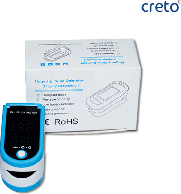 CRETO Oximeter, Blood Oxygen Saturation & Heart Rate Monitor LED Display Pulse Oximeter(Blue)
