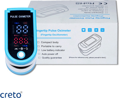 CRETO Oximeter Fingertip LED Screen, Blood Oxygen Saturation (SPO2- Pulse Oximeter(Blue)