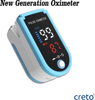 CRETO Oximeter with Oxygen-Saturation Monitor (SPO2) Fingertip Pulse Oximeter(Blue)