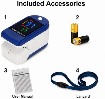 Aman Med Portable Digital Pulse Oximeter Measure SpO2 and Pulse Rate Instantly Pulse Oximeter(Blue)
