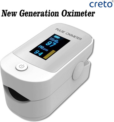CRETO Fingertip Pulse Oximeter, Blood Oxygen Saturation Monitor Pulse Oximeter(White)