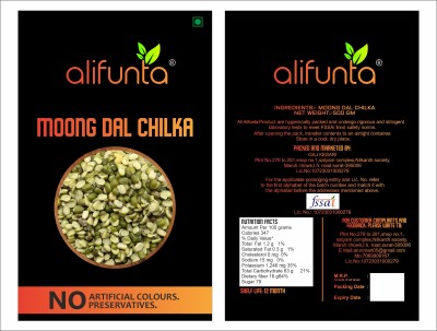 alifunta Organic Green Moong Dal (Split/Chilka)(500 g)