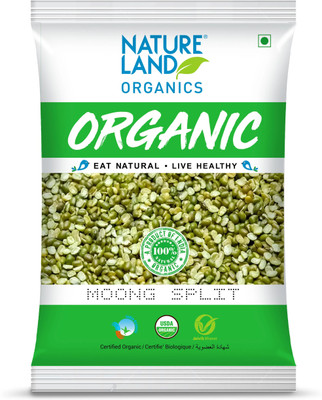 Natureland Organics Green Moong Dal (Split/Chilka)(500 g)