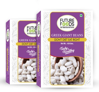 Future Foods Greek Gigante Bean (Whole) (Protein Rich | Good Source of Fiber & Vitamin A | Sweet & Mild Taste (Pack of 2)(900 g)