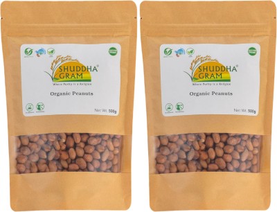 ShuddhaGram Organic Peanut (Whole) (Moongfali Dana, Unpolished Naturally Processed Raw Groundnut, Pack of 2 of 500 Grams)(1 kg)