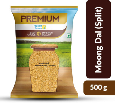 Premium Unpolished Yellow Moong Dal (Split) by Flipkart Grocery(500 g)