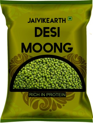 jaivikearth Organic Green Moong Dal (Whole) (Green hari moong seed mung, Paccaippayaru, cherupayar, Hasiru gram, Pacci pappu)(500 g)