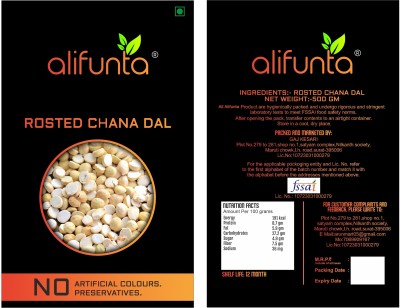 alifunta Organic Yellow Roasted Chana Dal (Split)(500 g)