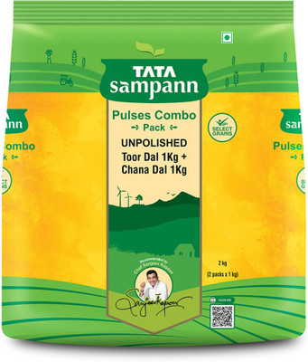 Tata Sampann Toor Dal 1 kg with Chana Dal 1 kg(2 kg)