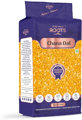 wings impex roots Organic Yellow Chana Dal (Split) (Premium Export Quality | Pesticides Free | Preservatives Free | Vacuum Packed)(1 kg)