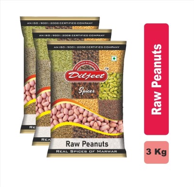 DILJEET SPICES Red Raw Peanut (Whole)(3 kg)