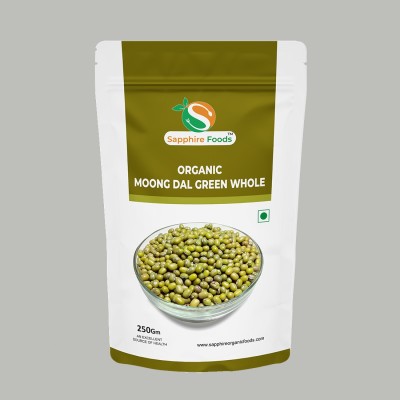 Sapphire Foods Organic Green Moong Dal (Whole)(250 g)