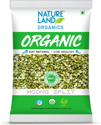 Natureland Organics Green Moong Dal (Split/Chilka)(500 g)