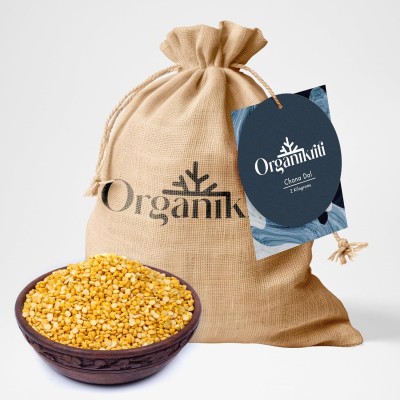 Organikriti Organic Chana Dal (Split) (Chemical Free & Pesticides Free | Split Bengal Gram | Unpolished Gluten Free)(2 kg)