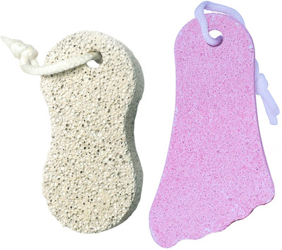 Gravia Natural Pedicure Pumice Stone / Scrubber for Feet Heels and Palm - Pack of 2
