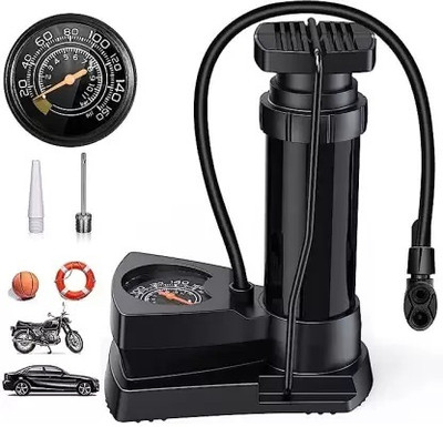 DIOXIT Bike Cycle Pump Portable Activated High Pressure Universal Foot Air Pump Ball, Balloon, Basketball Pump, Bicycle, Car, Football Pump, Inflatable Furniture, Motorcycle Pump(Black)