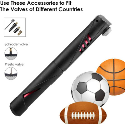 Quickfit Multifunctional Pump, Mini Pump For Football&Cycle Basketball Pump, Bicycle, Football Pump, Handball Pump, Volleyball Pump Pump(Black, Red)