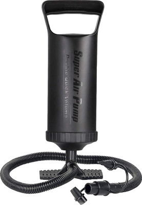 Strauss High Output Inflatables Hand Air Pump with 3 Nozzle Hose Ball, Balloon, Inflatable Furniture, Basketball Pump, Football Pump, Volleyball Pump, Float Pump(Black)
