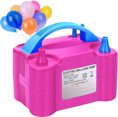 Jeevan jyoti agency Air Balloon Pump Electric, Portable Inflator Dual Nozzle Machine J6 Balloon Pump(Pink)