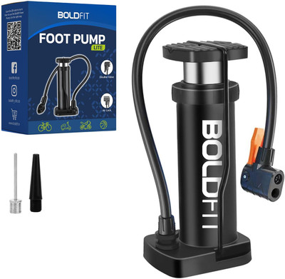 BOLDFIT Air pump for Bike, Car and Cycle Tyres Ball, Balloon, Bicycle, Volleyball Pump Pump(Black)