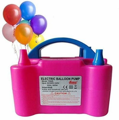 Jeevan jyoti agency Electric Balloon Air Blower Pump Portable Inflator Dual Nozzle Machine J13 Balloon Pump(Pink)