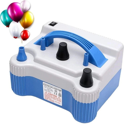 VMV FUZON Air Balloon Pump Portable Inflator Dual-Nozzle Air Balloon Blower Balloon Pump(Blue, White)