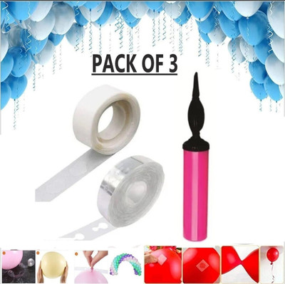 ALMaryah Air balloon pump with glue dot & Arch strip for balloon Balloon Pump(White)