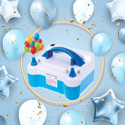 Mid Light Electric Balloon Air Blower Pump Portable Inflator Dual Nozzle Machine Balloon Pump(Multicolor)