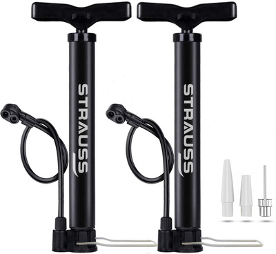 Strauss Air Pump, Double Action, (Pack of 2) Bicycle, Ball, Basketball Pump, Football Pump, Volleyball Pump Pump(Black)