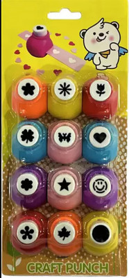 Ink spot Punching Hole Tool,for DIY Greeting Card, Scrapbook and Art and Craft Punches Punches & Punching Machines(Set Of 12, Multicolor)