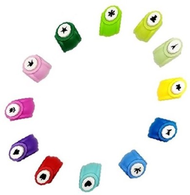 Eclet 12 pcs Paper Punch Set Shaper Cutter Hole Punch Scrapbook-B Punches & Punching Machines(Set Of 12, Multicolor)