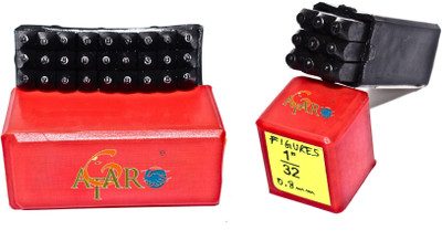 ATAR Numerical & Alphabetic Punch Set 0.8mm 36 Stamps Letter & Number Sets Punches & Punching Machines(Set Of 36, Black)