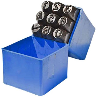 B K Jagan and Co Number Punch Set (5 mm) Hardened Steel/Metal Die Jewelers With Case Punches & Punching Machines(Set Of 1, Black)
