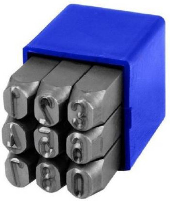 TOOLBUX Number Punch Set 6mm (1/4 inch) 0 TO 9 Number Punches & Punching Machines Punches & Punching Machines(Set Of 6, Blue, Black)