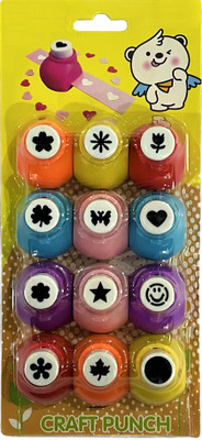 Definite Art and Craft Punches Kit Punches & Punching Machines(Set Of 12, Multicolor)
