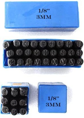 STTAR Number & Letter Punch Set (0 to 9) & 27 (A to Z ) 36pcs 1/8'' INCH (3mm) Punches & Punching Machines(Set Of 36, Black)