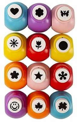 Freedy Arts Paper Punches for Art and Craft Project Assorted Shapes Punches & Punching Machines(Set Of 12, Multicolor)