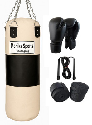 Monika Sports 3 Feet Unfilled Punching bag combo set Hanging Bag(3 Feet, 36 inch)