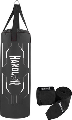 HANDLER Unfilled Heavy and Premium SRF With Hand Wrap For Fitness Punching / Boxing Hanging Bag(3 Feet, 36 inch)