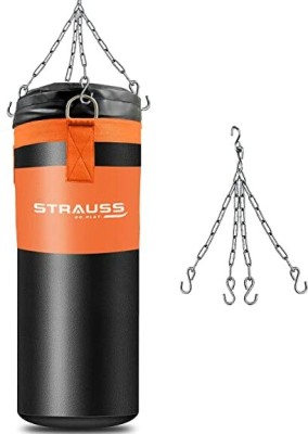 Strauss Heavy Duty Leather Punching Bag Filled | Gym Boxing Bag | Punch Bag Hanging Bag(2 Feet, 61 cm)