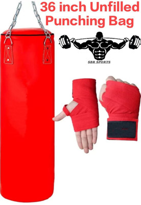SBR Sports '36 inch UNFILLED Heavy Premium SRF Punching Bag With Chain & Hand Wrap Hanging Bag(36 INCH, 36 inch)