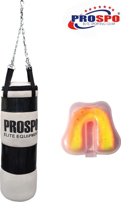 PROSPO 36 inch UnFilled Canvas Punching Bag with chain and Thickest Mouth Guard (Black) Hanging Bag(Heavy, 36 inch)